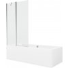MEXEN/S - Cube obdĺžniková vaňa 180 x 80 cm s panelom + vaňová zástena 100, transparent, chróm 550518080X9410110100