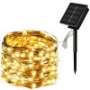 Solárna svetelná reťaz so 100 LED 10 metrov - Teplá biela