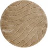 Najkoberce Kúpeľňový koberček SUPREME WAVES vlny, béžový kruh 50 cm kruh