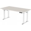 DELSO Elektrický výškovo nastaviteľný stôl STABLER PRO - 160 cm, 70 cm, Biela, Svetlosivá