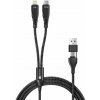 CONNECT IT Wirez 4in1 1x USB-C, 1x Lightning, 1,25 m, ČERNÝ CCA-2310-BK