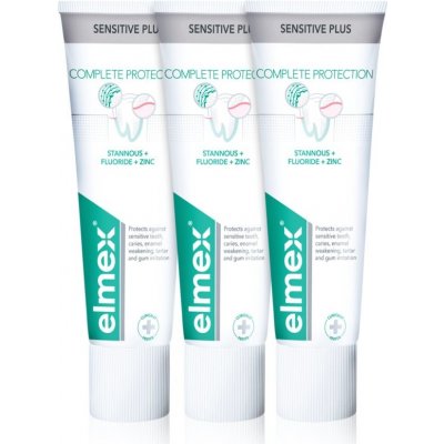 Elmex Sensitive Plus Complete Protection posilňujúca zubná pasta 3x75 ml