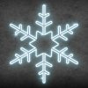 DECOLED 2D LED svetelná snehová vločka s hviezdou uprostred, sada VO, 100 × 100 cm, ľadovo biela