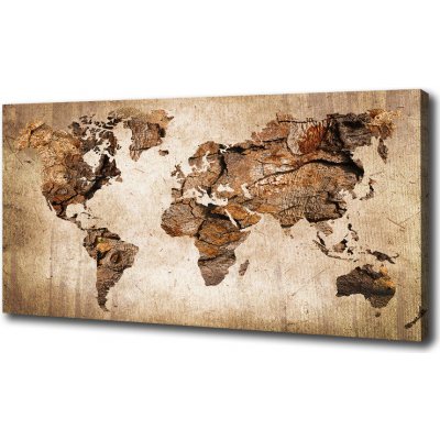 Foto obraz canvas Mapa sveta drevo 100x50 cm