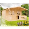 BPP Záhradná drevená chatka Broňa B1 s terasou 40 mm
