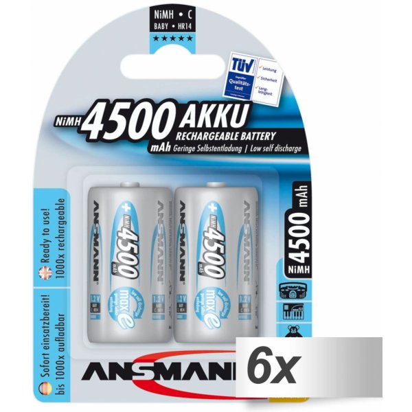 Nabíjacia batéria Ansmann maxE NiMH C 4500 mAh 12ks 5035352