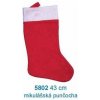 Mikuláš / Santa vianočné pančucha 43 cm, červenobiela