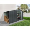 Záhradný domček s drevníkom BestBerg ZDD-6A / 6 m² / 322 x 196 x 196 cm / šedá
