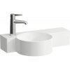 LAUFEN Val asymetrické závesné umývadielko s odkladacou plochou vpravo, s otvorom, bez prepadu, 550 x 315 mm, matná biela, H8152837571131