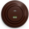 | Kliklap - Retro USB zásuvka A+C s rámikom, hnedá | KA0034+KA0079