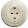 Kliklap - Retro domová zásuvka s rámikom SCHUKO 230 V/16 A béžová KA0134+KA0144 + záruka 3 roky zadarmo