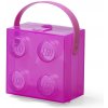 LEGO box s rukoväťou - priesvitná fialová