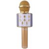 MIKROFÓN PRE DETI KARAOKE bezdrôtový S REPRODUKTOROM zlatý 1800 mAh