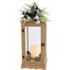 MagicHome Lampáš s čečinou a mašľou 1 LED 2xAA blikanie časovač drevo 20x20,5x51 cm