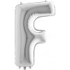 Nafukovací balónik písmeno F strieborné 102 cm - Grabo