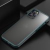 Ipaky matný kryt s farebným rámom pre iPhone 12 Pro Max - tmavozelený - možnosť vrátiť tovar ZADARMO do 30tich dní
