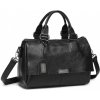 Miss Lulu dámska kožená crossbody kabelka čierna