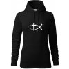Ježíšova ryba - Mikina dámská Cape s kapucí - M ( Čierna )