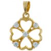 Prívesok ZLATÝ ŠTVORLÍSTOK s kamienkami