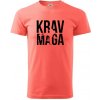 Nápis Krav Maga - Klasické pánske tričko vyššej gramáže - 4XL ( Korálová )