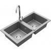 MEXEN/S MEXEN/S - Mario granitový drez 2-bowl vrátane batérie Telma, šedá 6504-71-670200-00