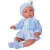 Asi Bábika bábätko Leo 46cm, v modrom overale s čiapkou