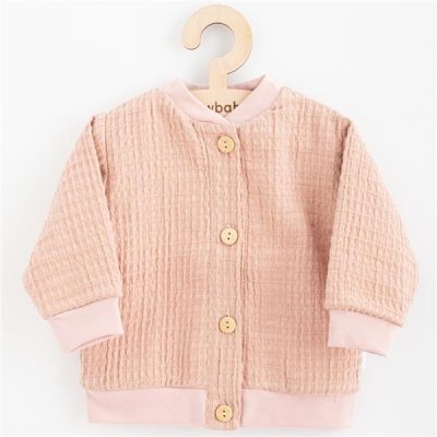 Dojčenský mušelínový kabátik New Baby Comfort clothes ružová - 56 (0-3m)
