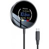 Yesido - Wireless Charging Station (DS28) magnetická bezdrôtová nabíjacia stanica s úchopom, digitálny displej, rýchle nabíjanie 15 W, USB-C kábel 1,2 m – čierna