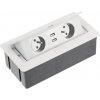 Výklopná predlžovačka s USB biela + 2x220V