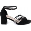 GOODIN Black suede heeled sandals čierna 38 GOODIN 0000296806928