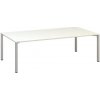 konferenčná stôl Alfa 420 s šedým podnožím, 240 x 120 x 74,2 cm, dezén biela