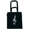 Čierna taška s potlačou - husľový kľúč