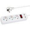 Sieťový predlžovač PR-370WSP/USB 3-Zásuvky+USB s uzemnením+vypínač 3m BIELY 3x1,5mm