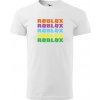 Sablio Tričko s potlačou ROBLOX farebný text - biele L