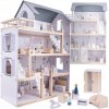 FunPlay 6201 Drevený domček pre bábiky s príslušenstvom 3 poschodia 78x62x27cm