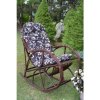 Tmavé záhradné hojdacie kreslo s hnedou poduškou so vzorom FBO-014 hnedá vzor
