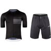 Force SWAY čierny cyklodres - kr. rukáv + Force BLADE MTB čierne cyklokraťasy - L