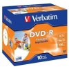 Verbatim 43521 DVD-R Wide Inkjet Printable, 10-pack Jewel box, ID Brand, 4.7GB, 16x, 12cm