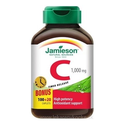 JAMIESON VITAMÍN C 1000 mg tbl s postupným uvoľňovaním 100+20 zadarmo (120 ks)
