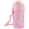Hrnček so silikónovou slamkou a popruhom 450ml Music Fest Pink