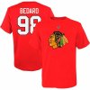 Outerstuff detské tričko Connor Bedard #98 Chicago Blackhawks Player Name & Number Red