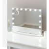 Dotykové Hollywood zrkadlo s LED žiarovkami - 58 x 46 cm - oválny stojan