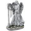 Soška anjela s harfou 26 × 15,5 × 39 cm, sivá