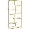 Knižnica, 6-poschodová vysoká knižnica 3080180 cm, v metalickej zlatej farbe