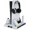 Multifunkčný nabíjací RGB stojan s chladením pre PS5 Slim
