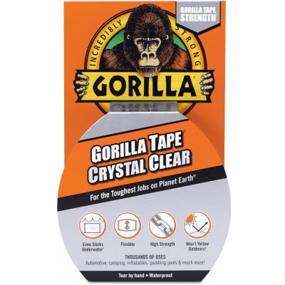 Gorilla Tape Crystal Clear Repair Vodeodolná čistá opravná páska 8,2 m x 48 mm kryšťalovo čistá