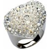 Prsteň sa Swarovski Elements biele srdce veľké Krystal 57