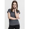 Women's T-shirt with long back in the shape of a spray with dye dark grey šedá M Urban Classics 4053838111871