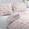 Biante Bavlnené posteľné obliečky Sandra SA-719 Červeno-béžové drobné kvietky na bielom Jednolôžko 140x200 a 70x90 cm
