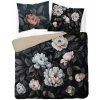 DETEXPOL Francúzske obliečky 3D Pivonky na čiernom micro Polyester - mikrovlákno, 220/200, 2x70/80 cm